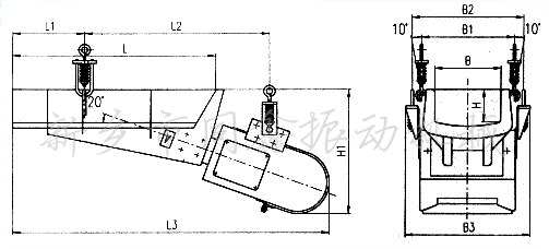 GZ系列電磁振動給料機產(chǎn)品外形尺寸圖-同鑫振動機械
