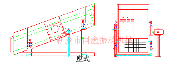 座式自定中心振動篩外形示意圖-同鑫振動機械
